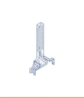 Crochet droit gradué avec fixation latérale pas de 5 mm