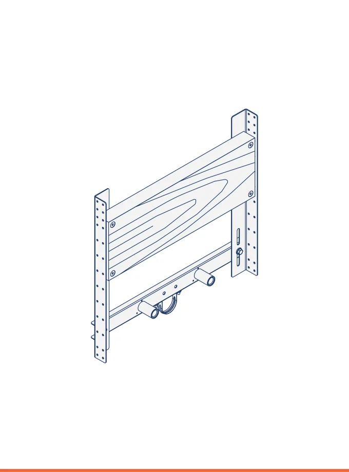 Châssis de support pour lavabo suspendu réglable (pour personnes à mobilité réduite)