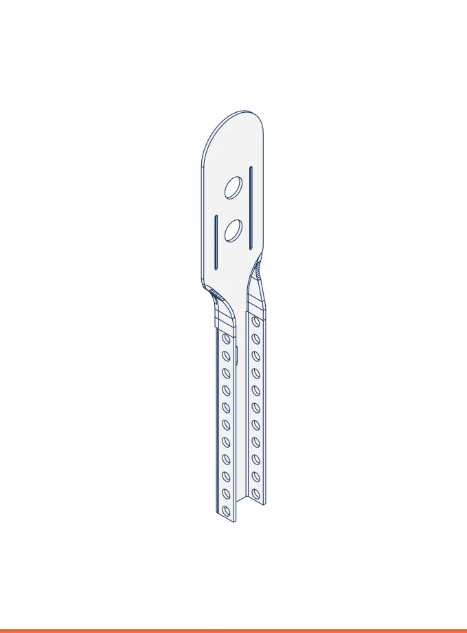 Suspente pour crochet droit gradué (pas de 6 mm)