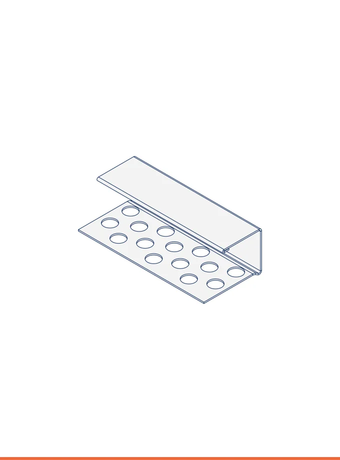 Cache-bord en U (b 23 mm, h 16 mm)