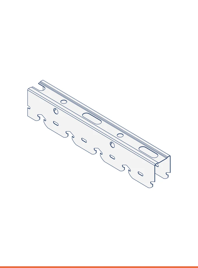 Rail à cliquet en U à bord arrondi en zinc-magnésium (28 x 40 mm)