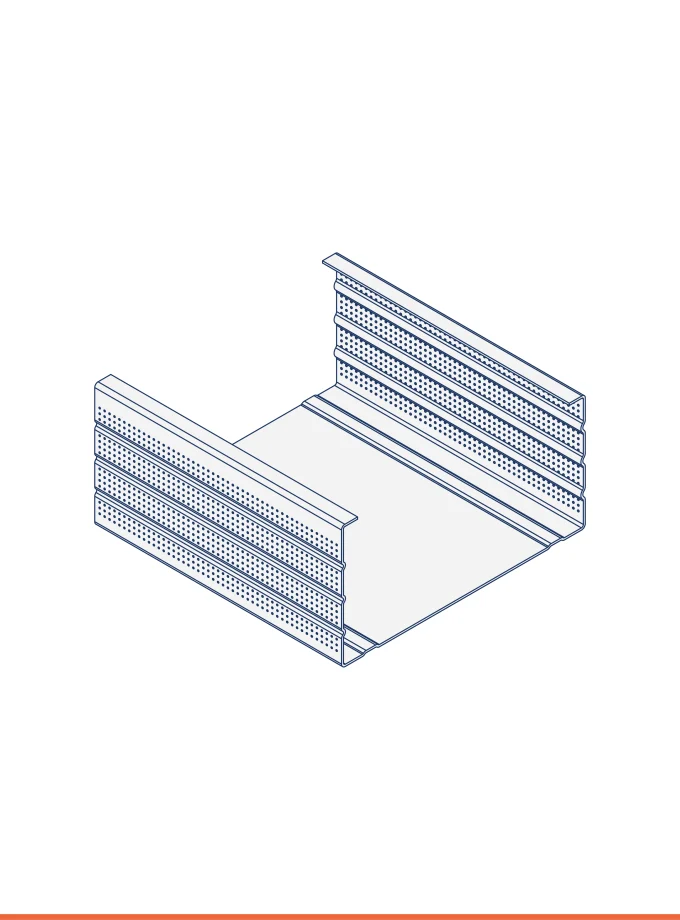 Montant en C en zinc-magnésium (99 x 50 mm)