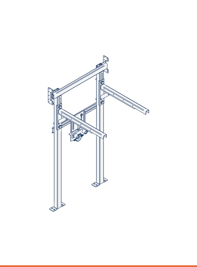 Structure avec consoles de support pour lavabos posés