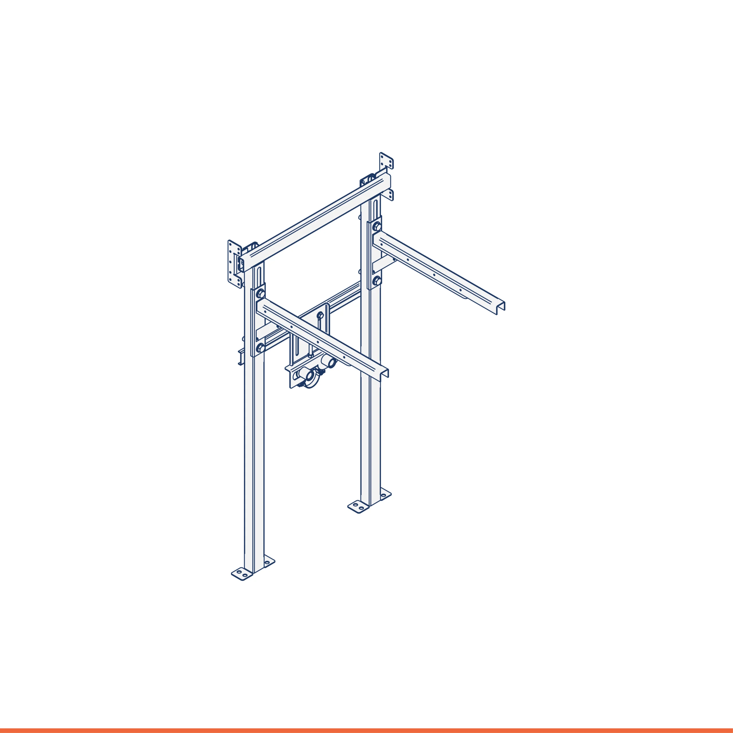 Structure avec consoles de support pour lavabos posés